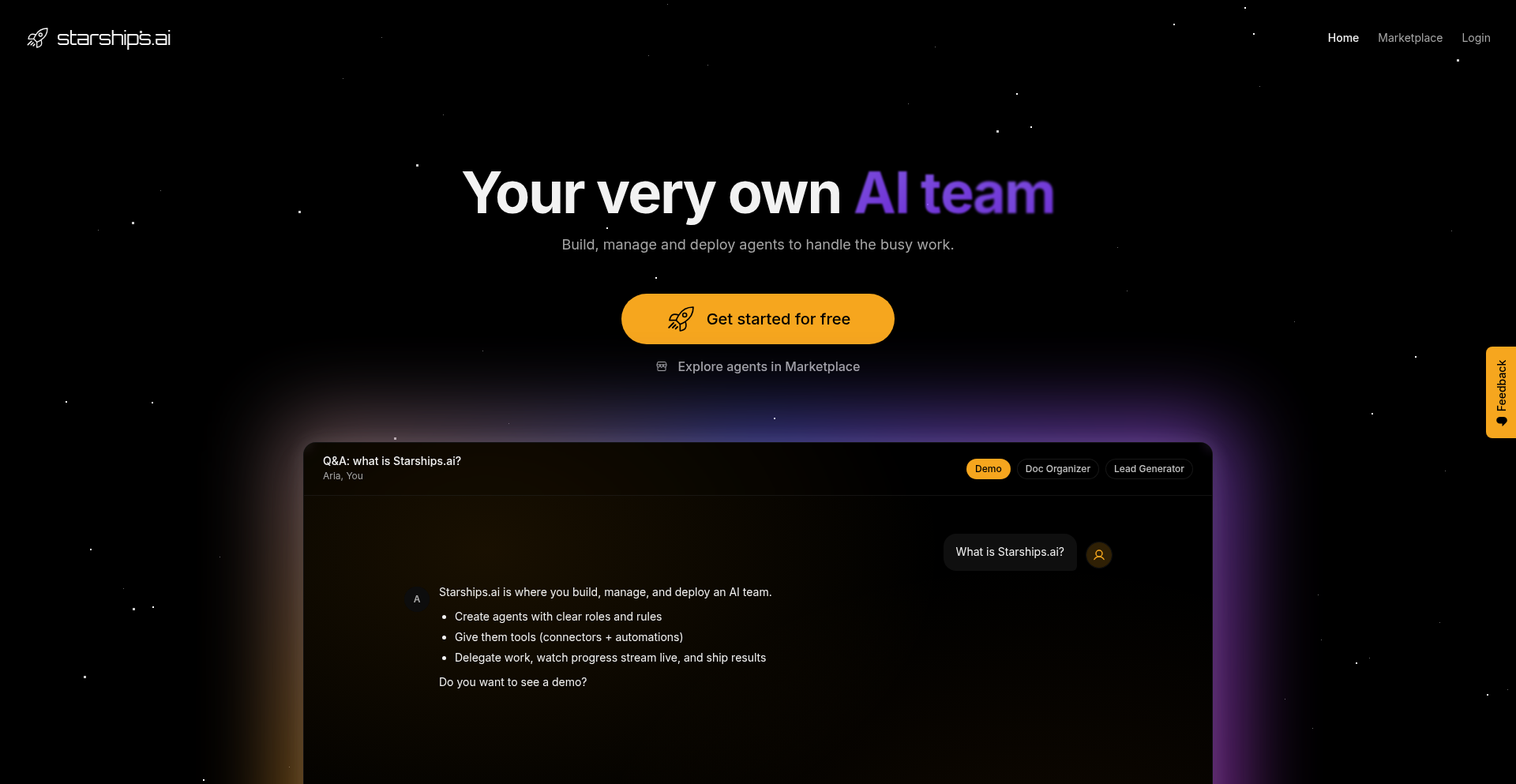 Starships.ai: AI Agent Orchestration Fabric