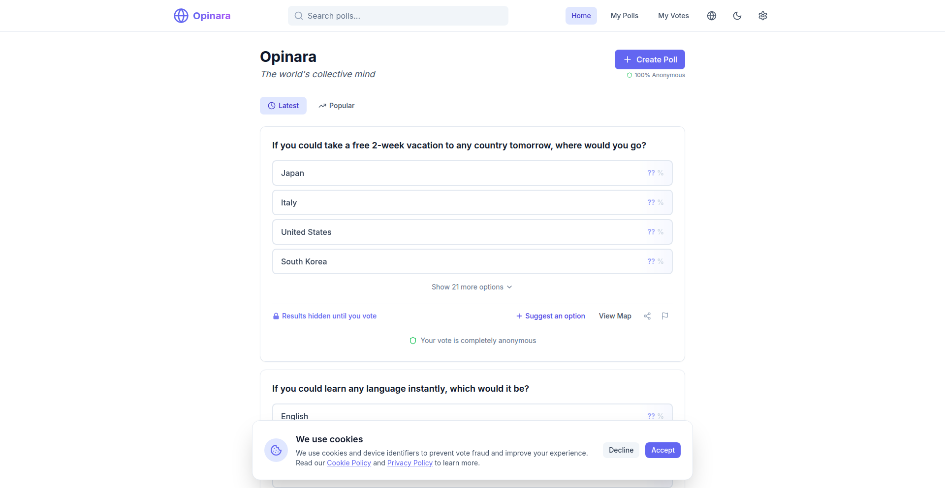 Opinara: Real-time Geo-Polls