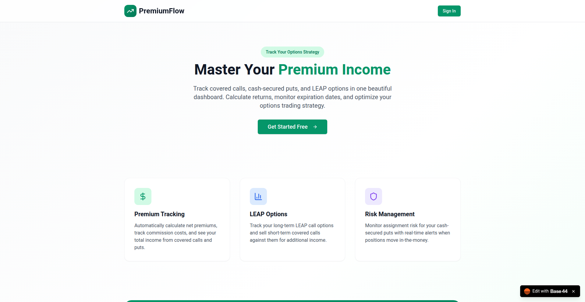 PremiumFlow: Option Premium & Cost Basis Tracker