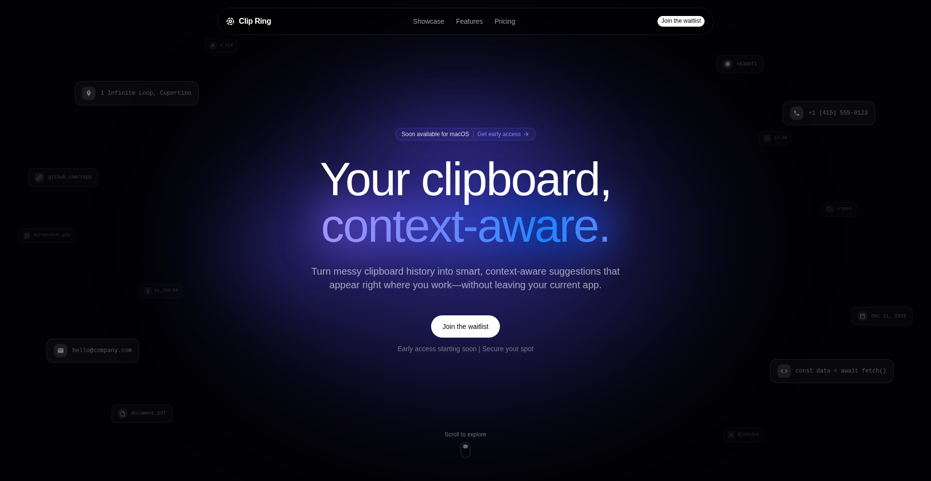 ClipRing: Contextual Clipboard Assistant