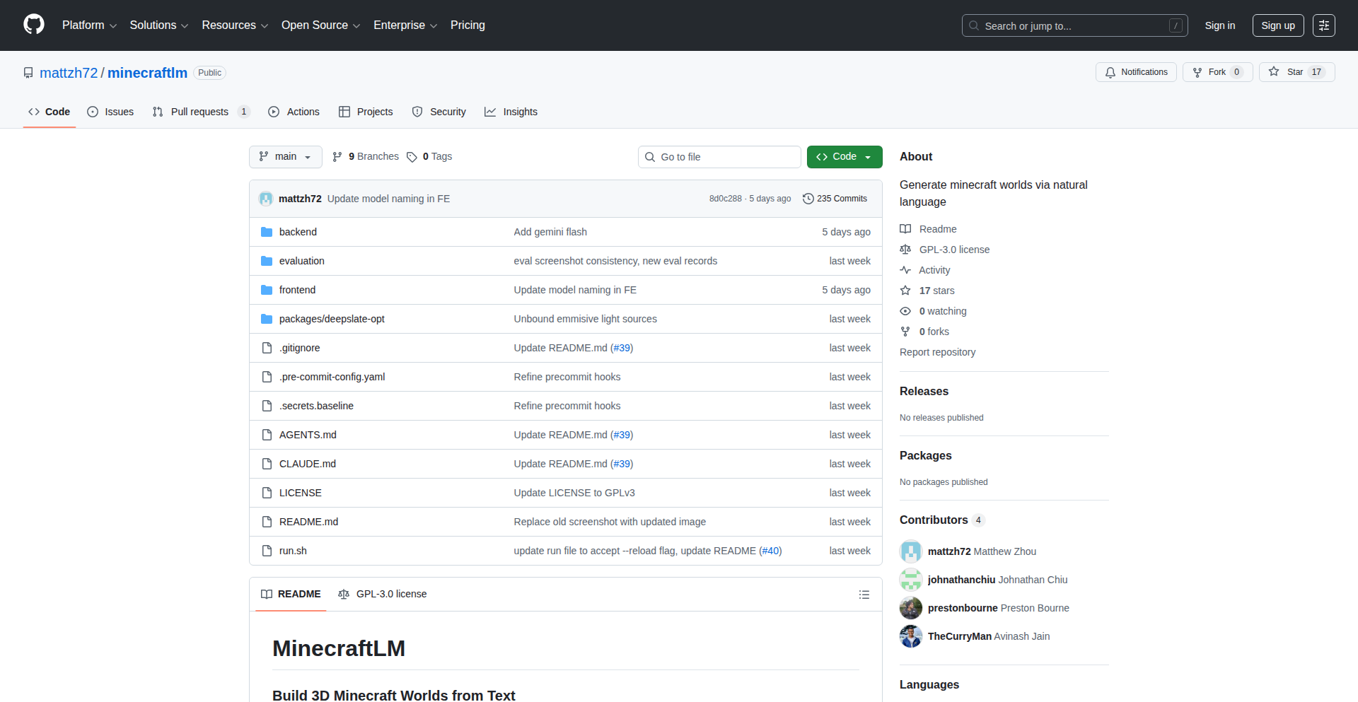 Minecraft Agent 3D Lang