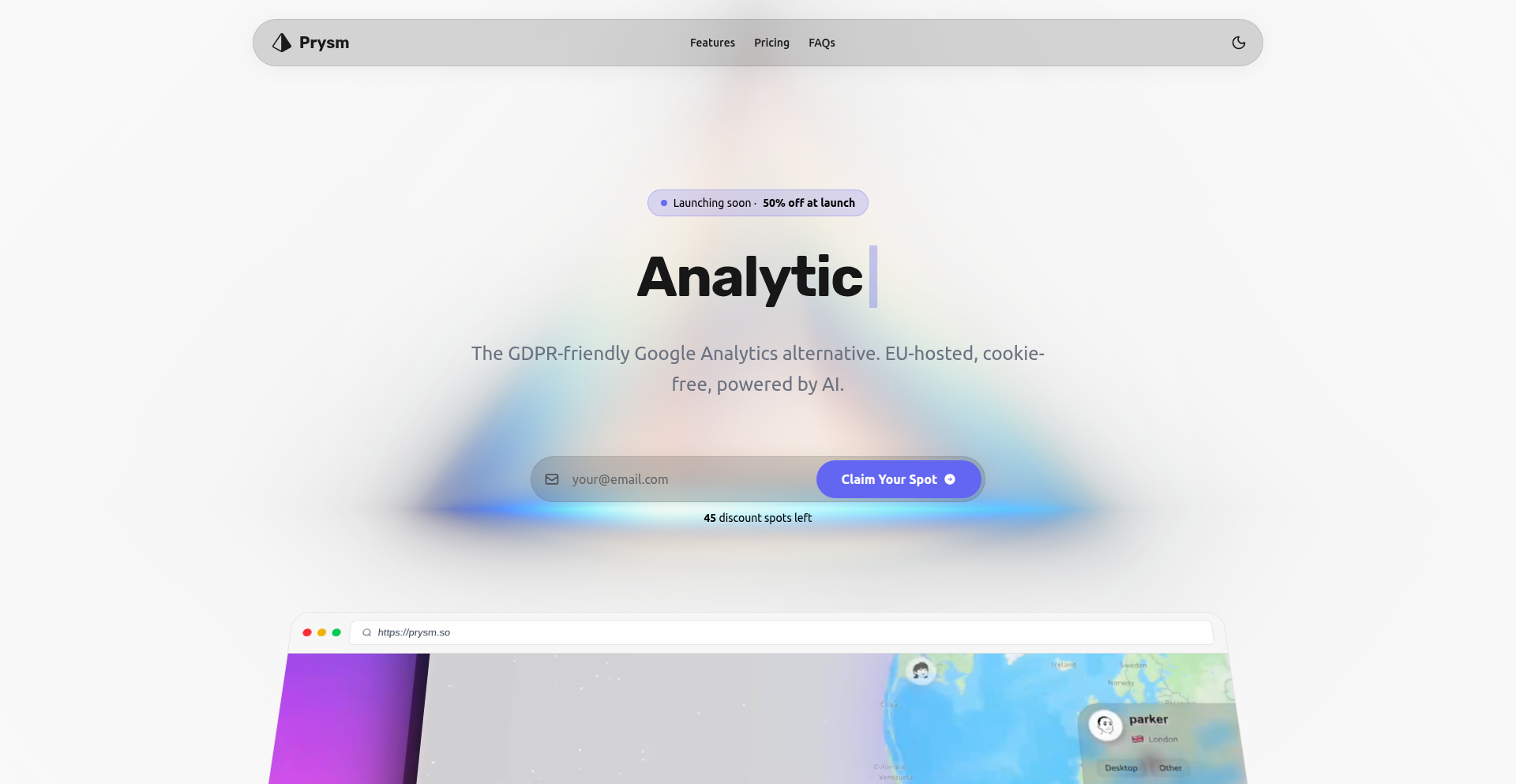 Prysm Analytics: Indie Hacker's Globe