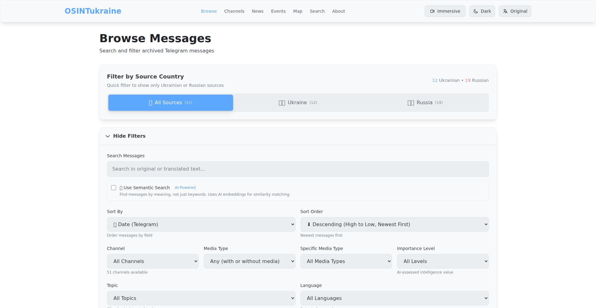 OSINTukraine Telegram Archive V2