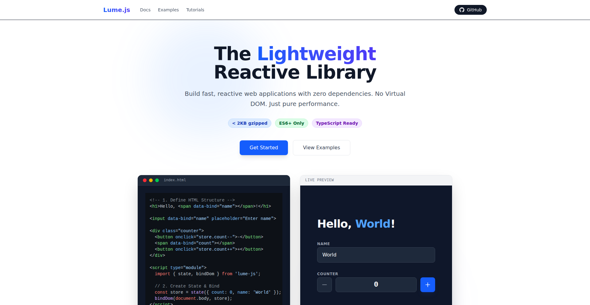 Lume.js: Minimalist React Alternative